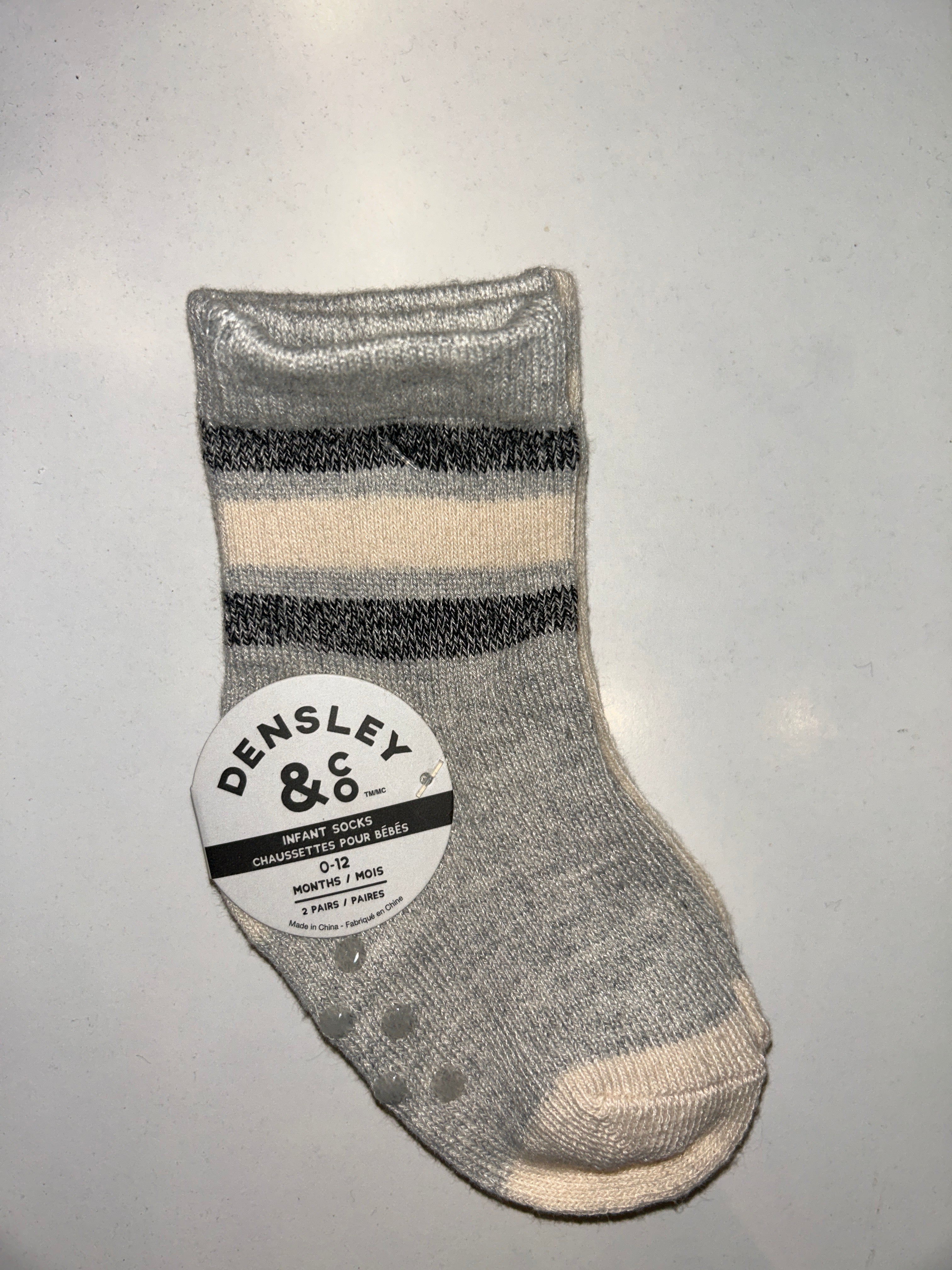 Densely & co infant socks with grip 2 pack