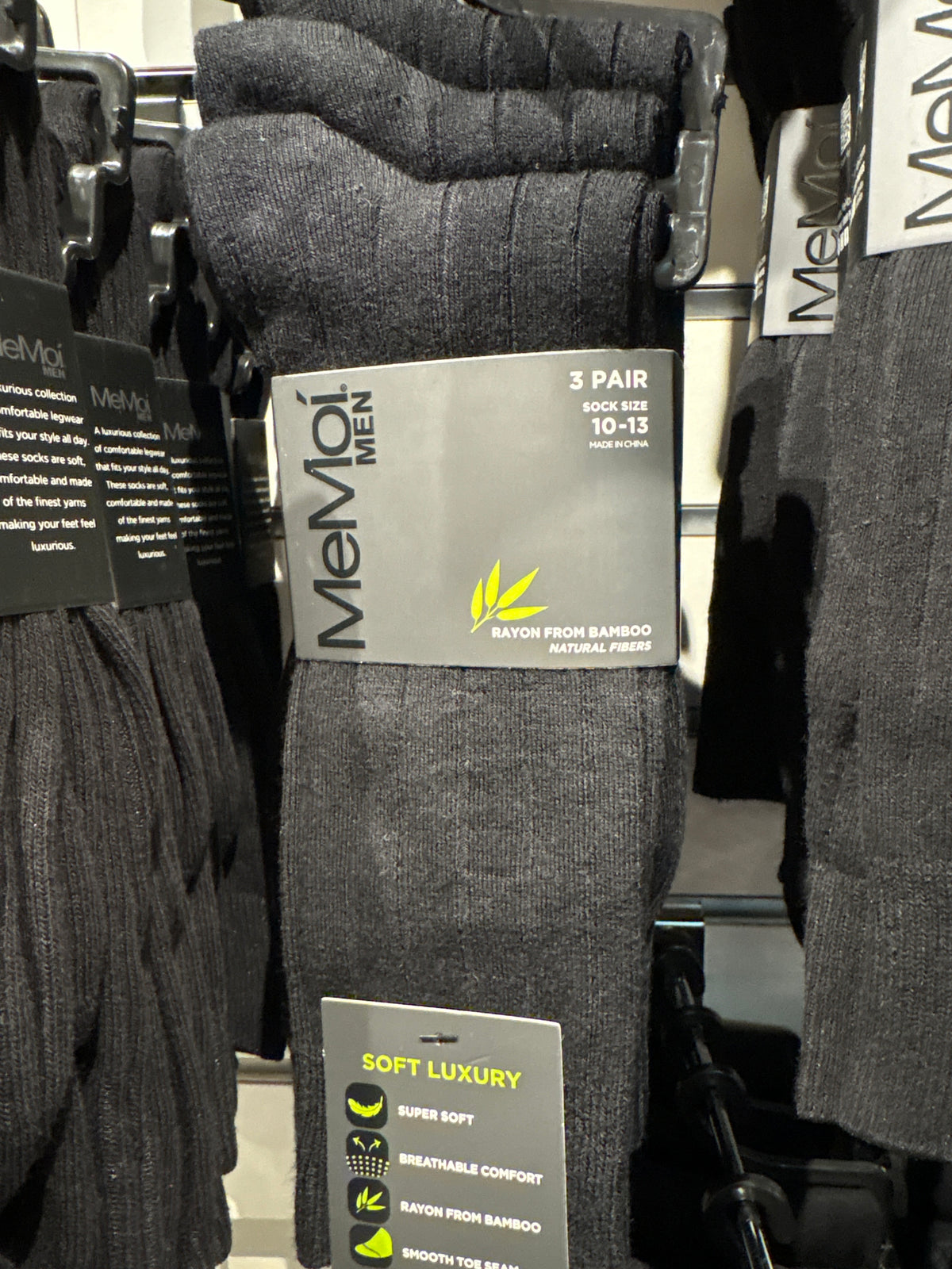 Mens Classic Crew Socks - 3 Pack (Ribbed)