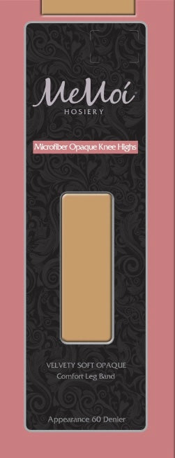 Womens Microfiber Opaque Knee High Stockings