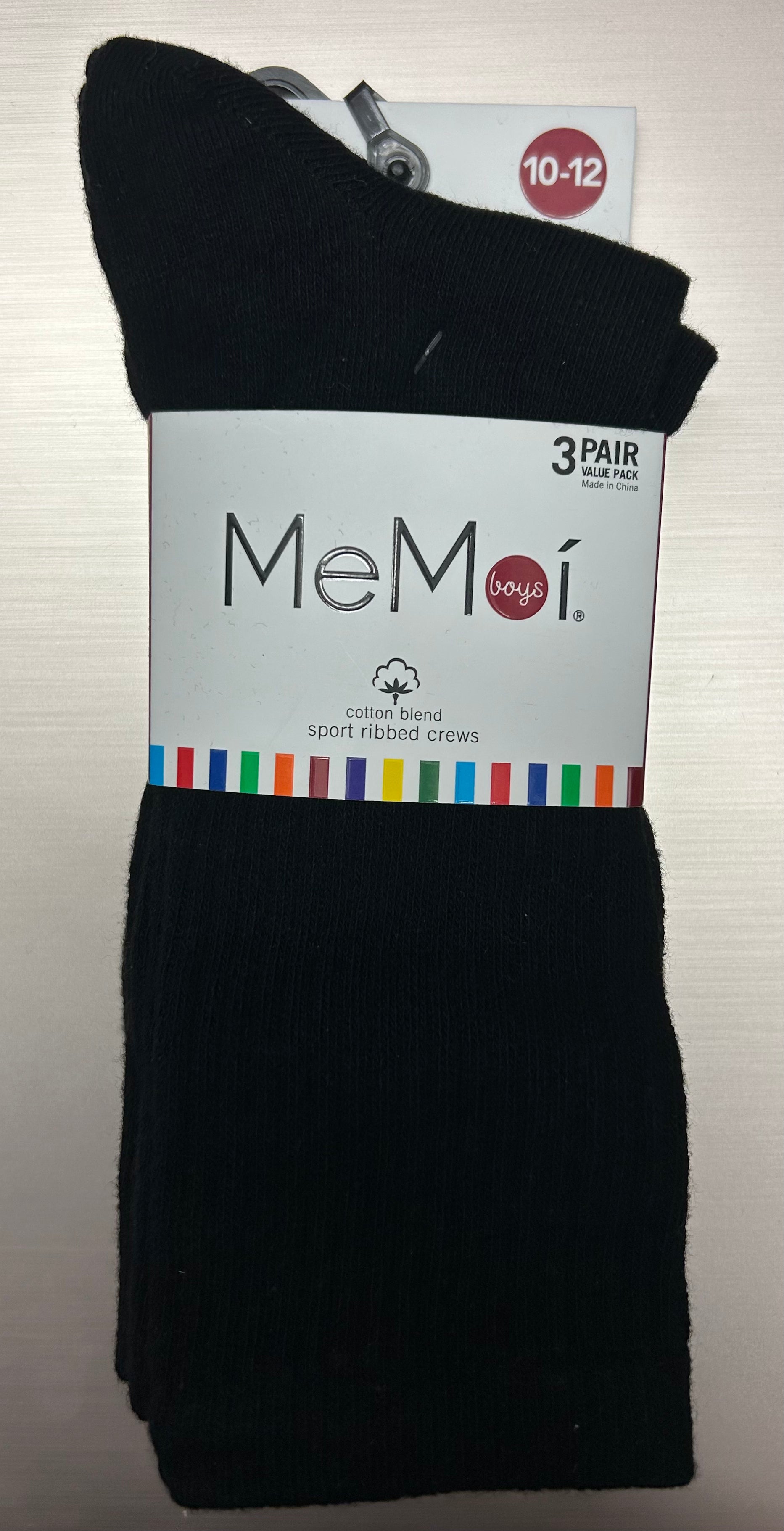 Boys Ribbed Crew Sport Socks - 3 Pack