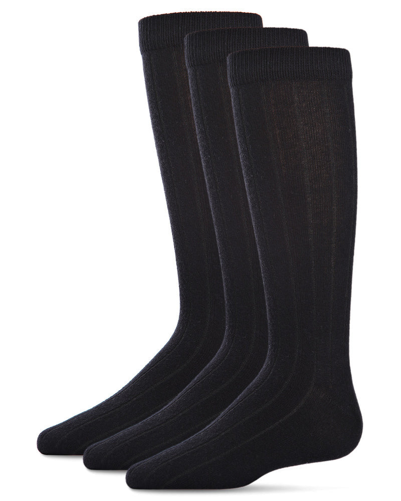 Boys Basic Ribbed Crew Socks - 3 Pack