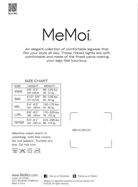 Twin Rib Opaque Tights