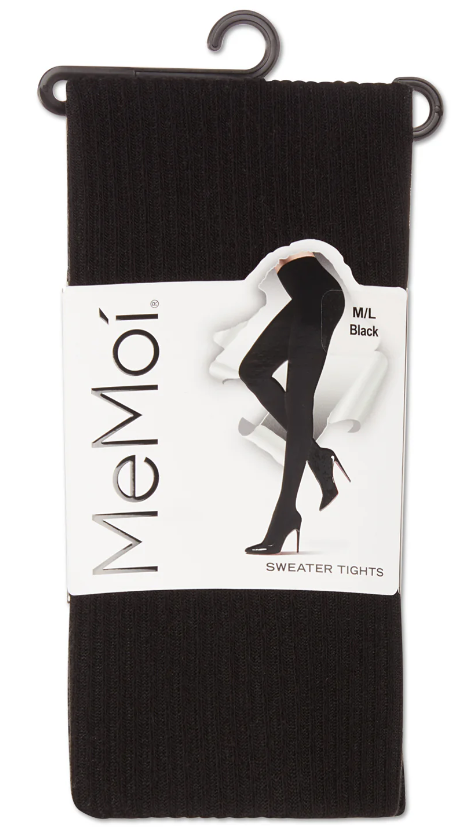 Womens Pin Ribbed Sweater Tights