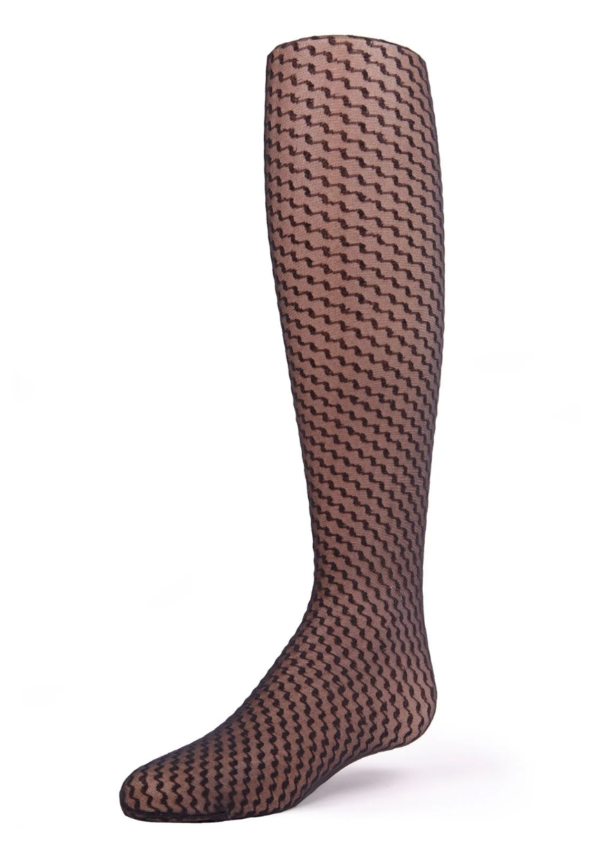 Girls' Zoe ZigZag Sheer Tights