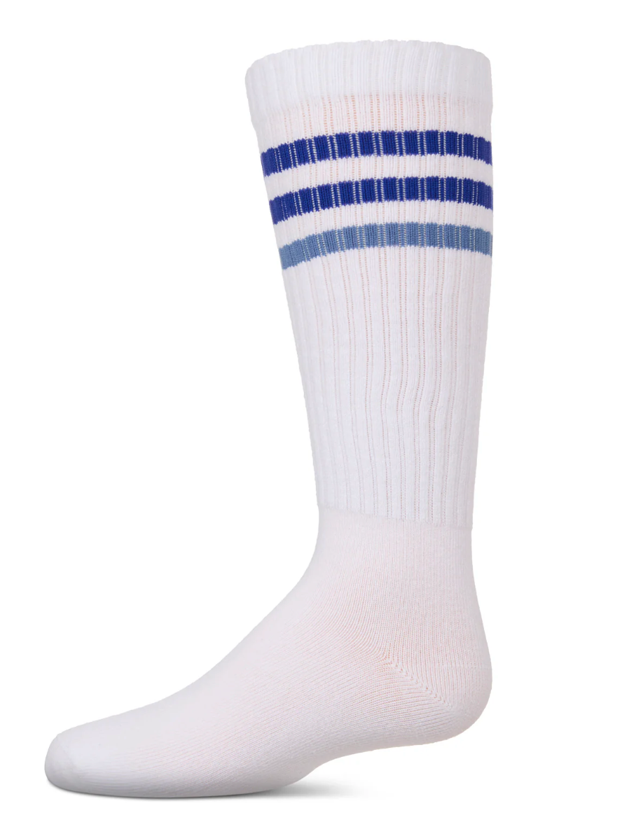 Girls' TwoTone Varsity Stripe Knee High Socks