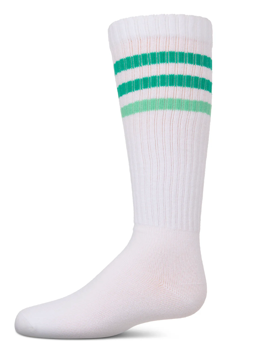 Girls' TwoTone Varsity Stripe Knee High Socks