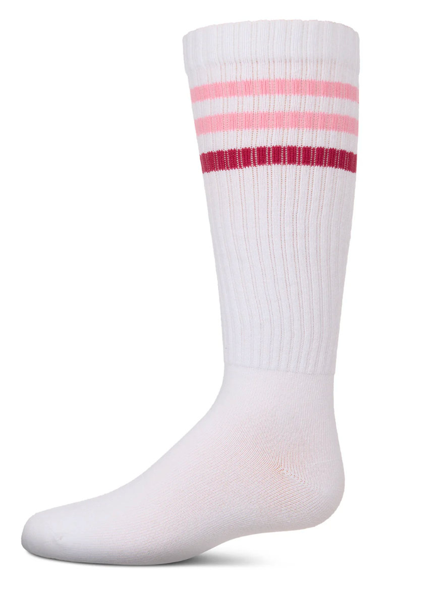 Girls' TwoTone Varsity Stripe Knee High Socks