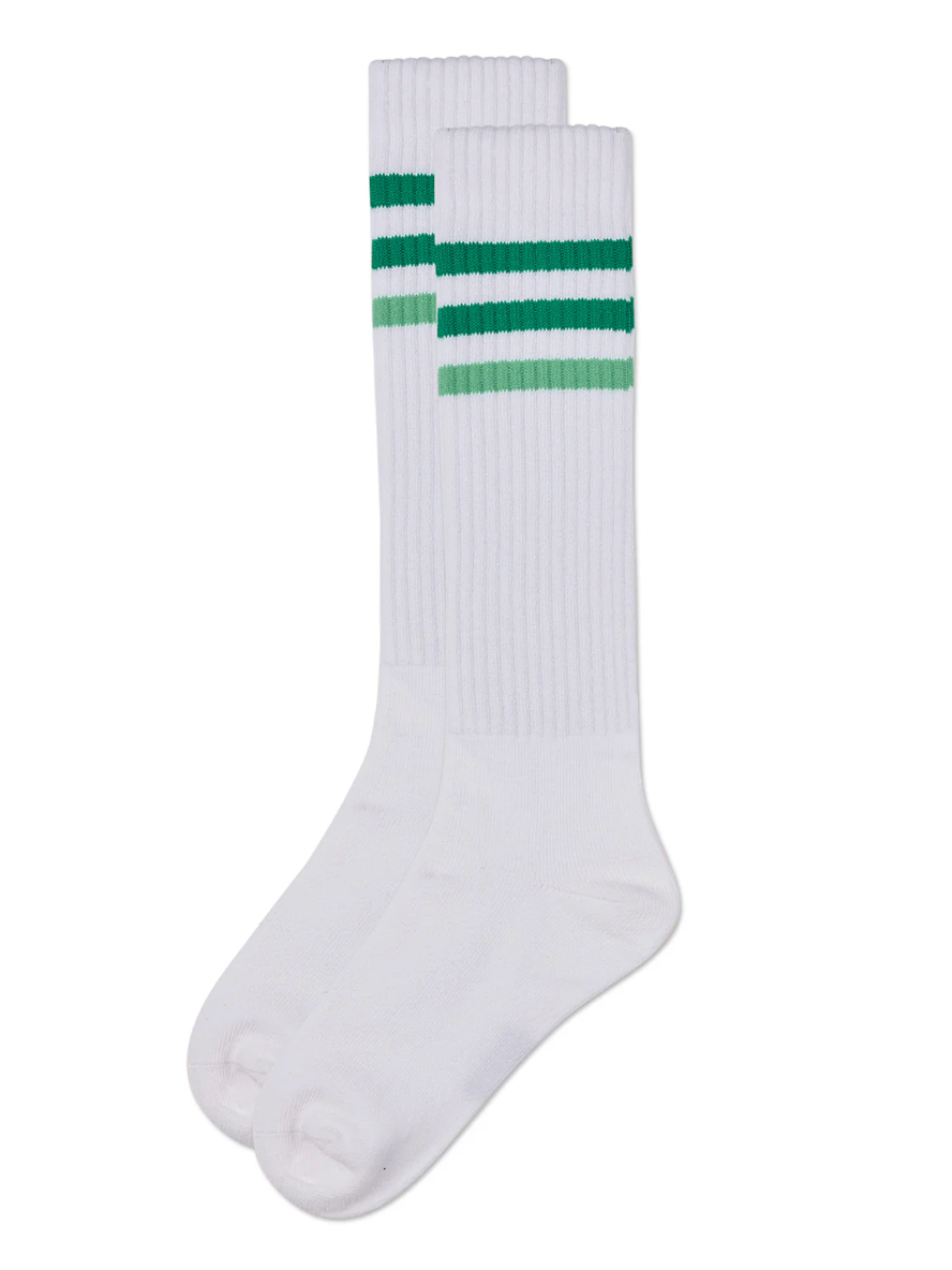 Girls' TwoTone Varsity Stripe Knee High Socks