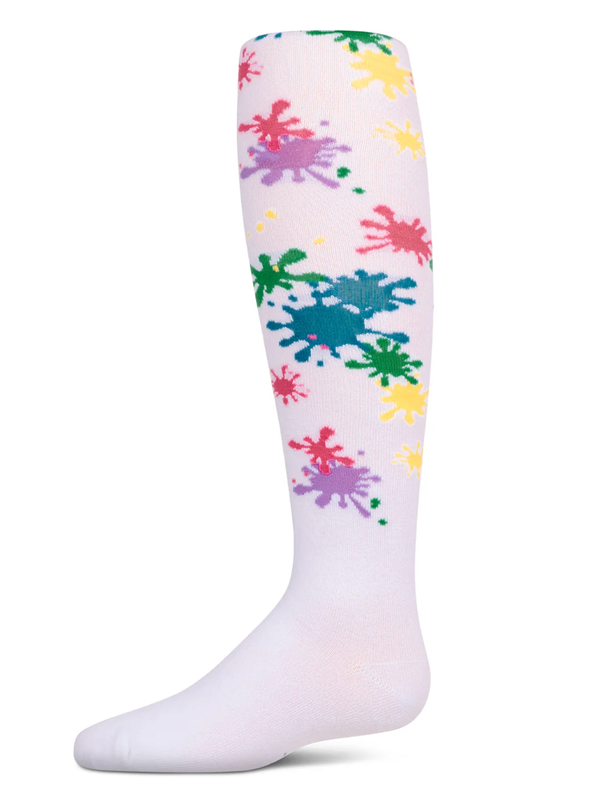 Girls Splatter Paint Opquetch Cotton Tights