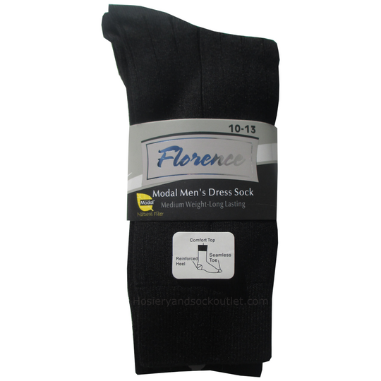 Mens Modal Dress Sock - Medium Weight -wide rib