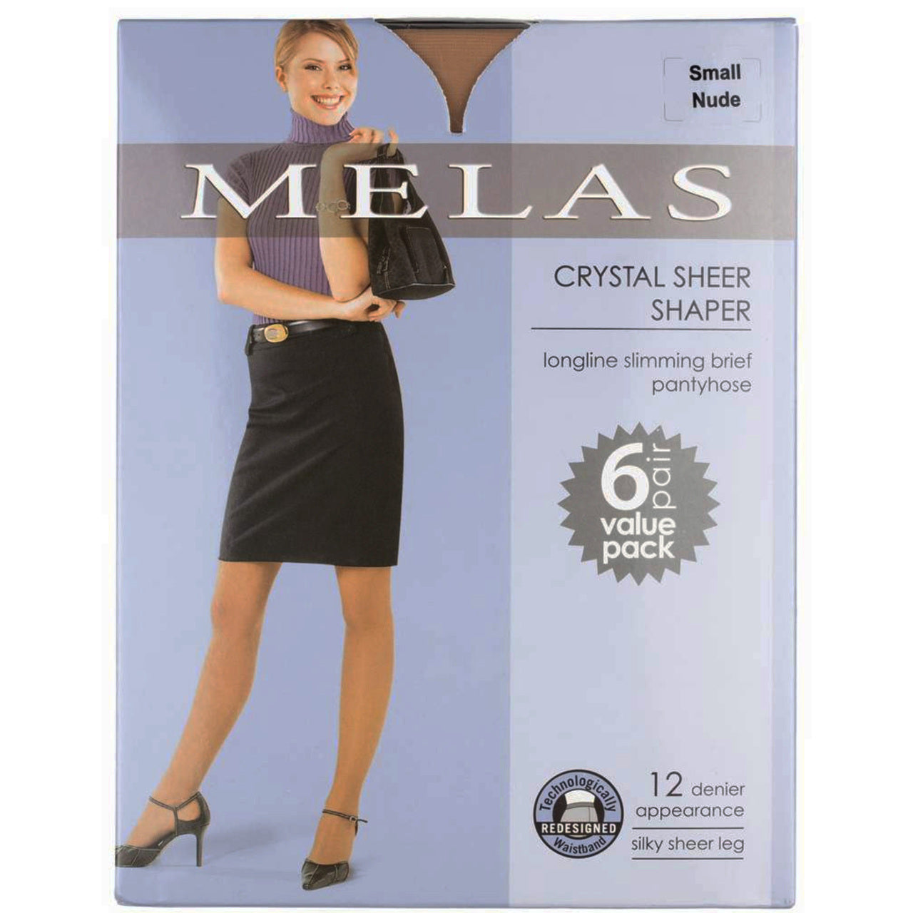 Womens Sheer Shaper 12 Denier Pantyhose (6 Pack)