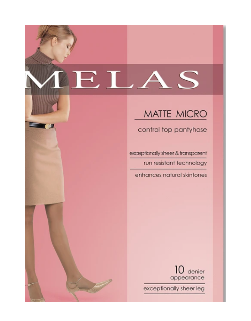 Womens Matte Micro Sheer Control Top 10 Denier Pantyhose