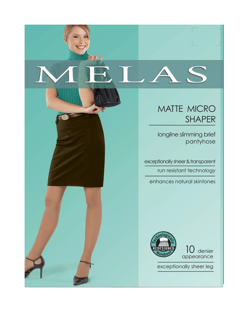 Womens Matte Micro Shaper Control Top 10 Denier Pantyhose