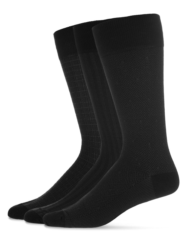 Assorted Mens Mercerized Cotton Socks 3-Pack