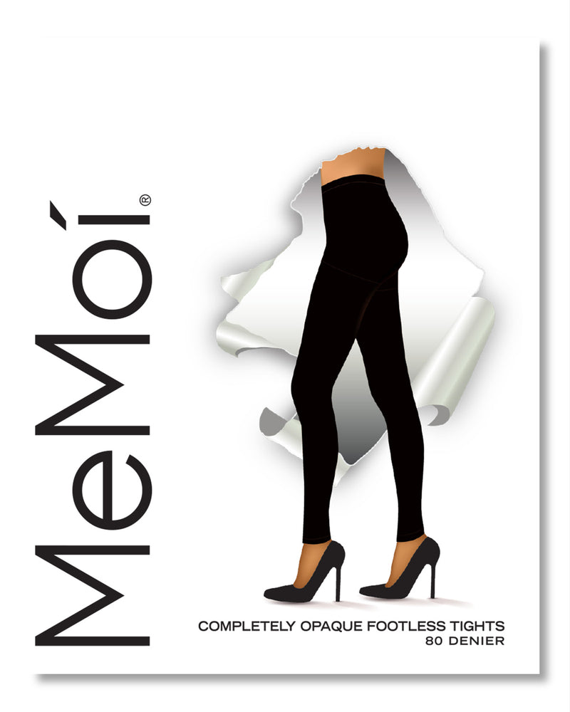 Womens Completely Opaque Control Top Footless Tights