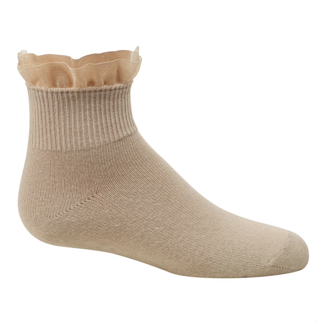 Zubii Thin Elastic Ruffle Crew Socks