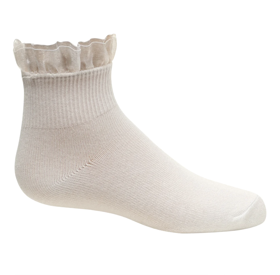 Zubii Thin Elastic Ruffle Crew Socks