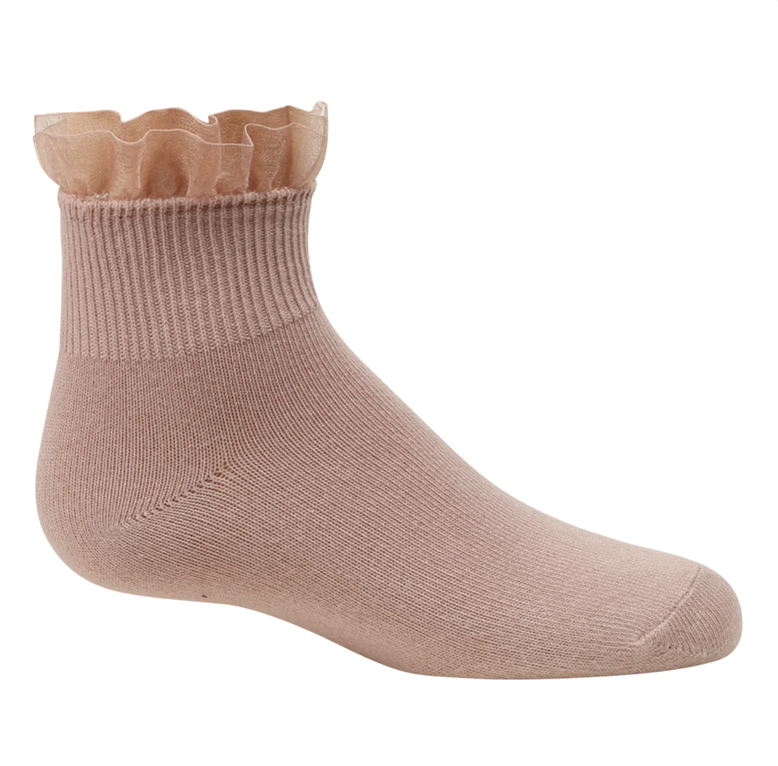 Zubii Thin Elastic Ruffle Crew Socks