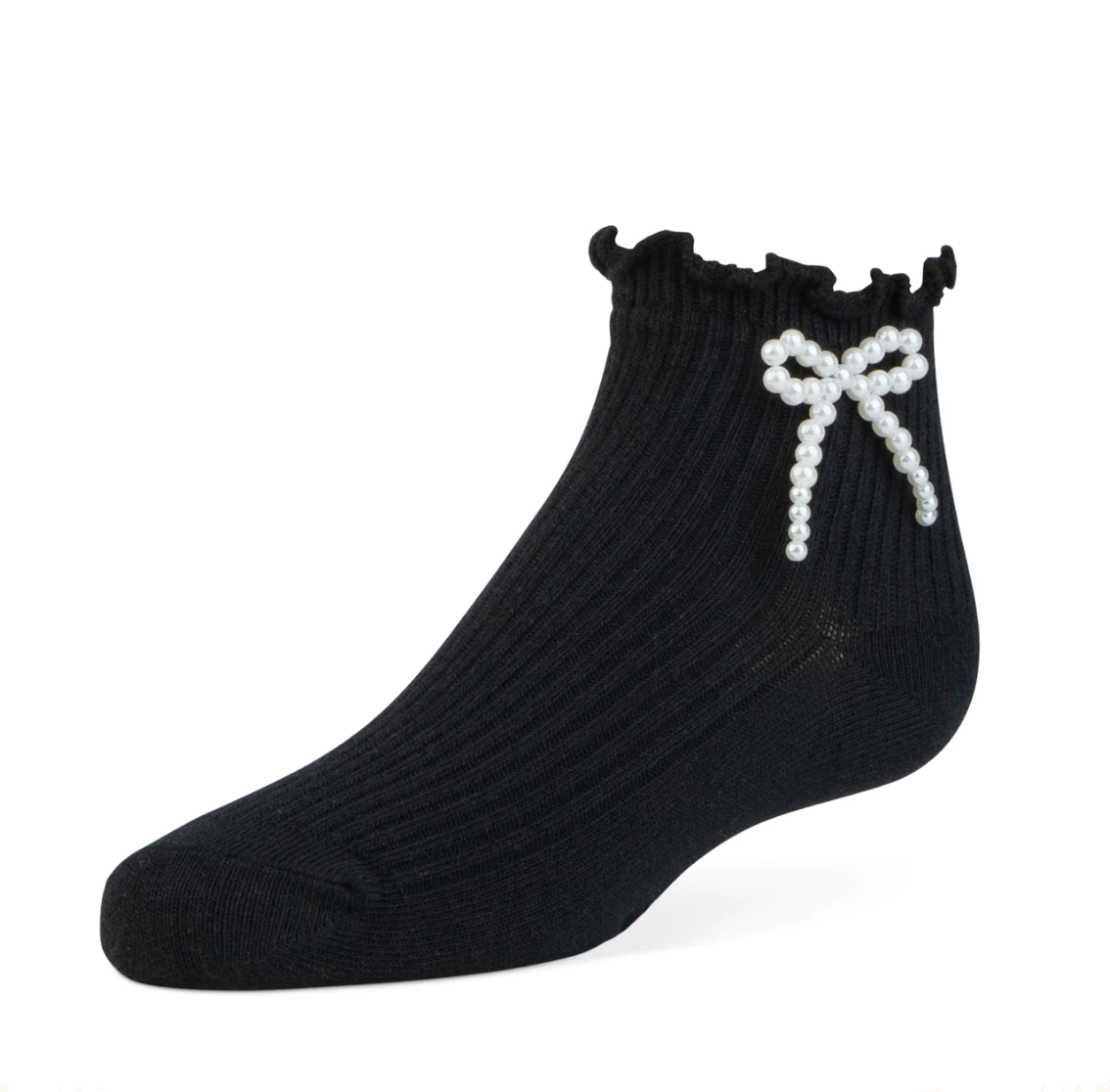 Zubii Pearl Bow Ankle Socks