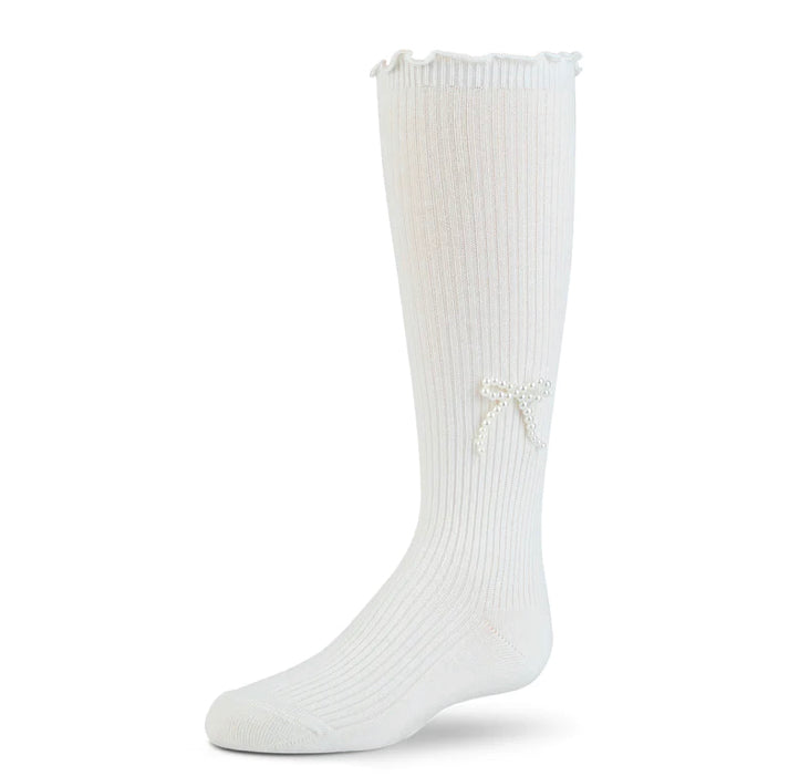 Zubii Girls Pearl Bow Knee Socks