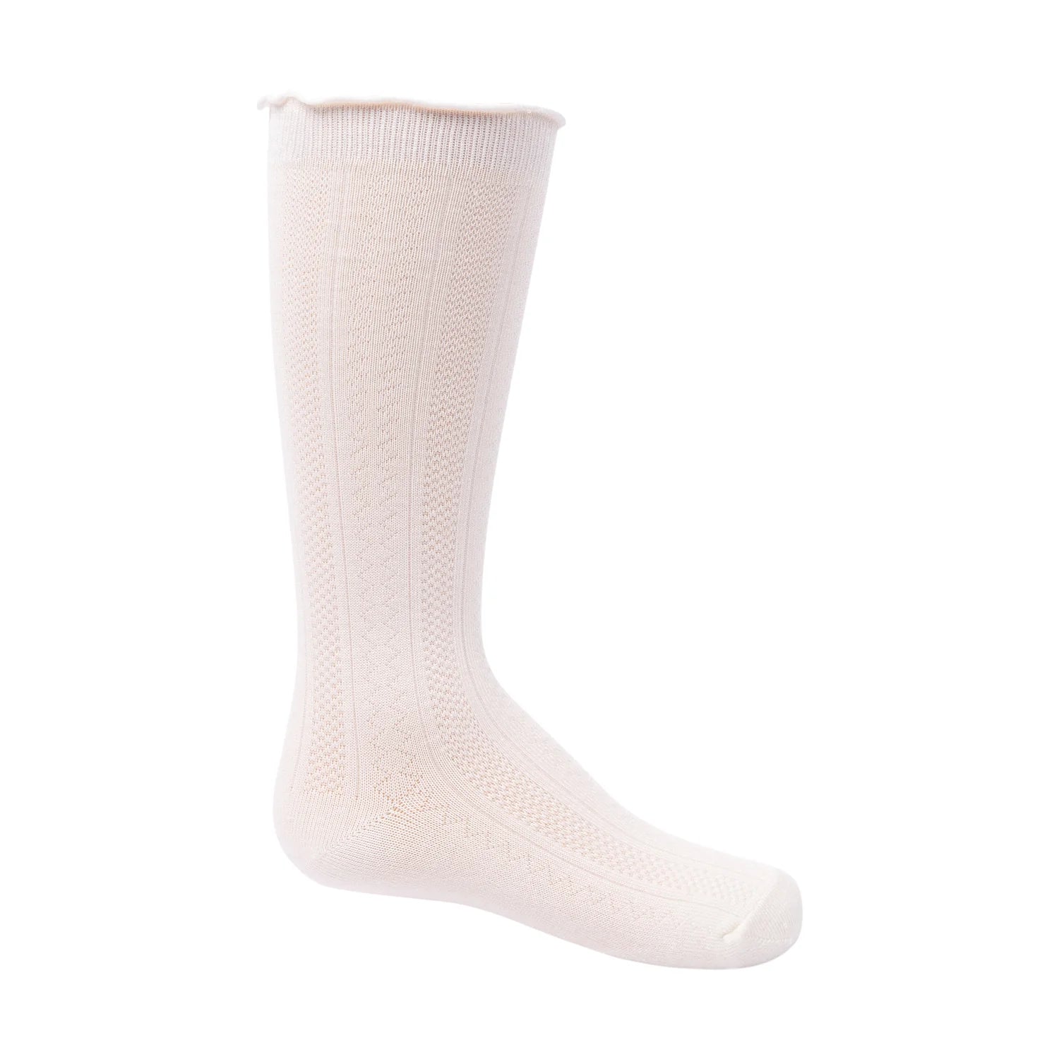 Pattern Textured Modal Knee - White