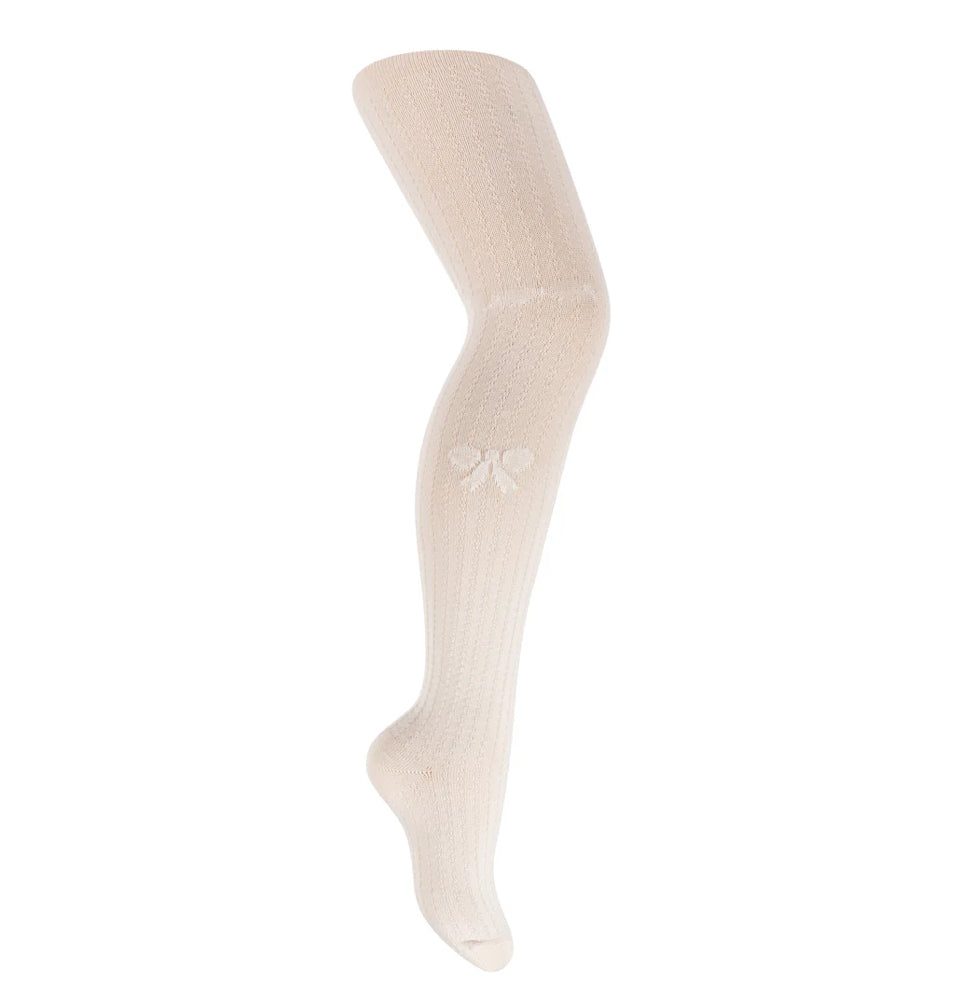 Scalloped Bow Texture Tights