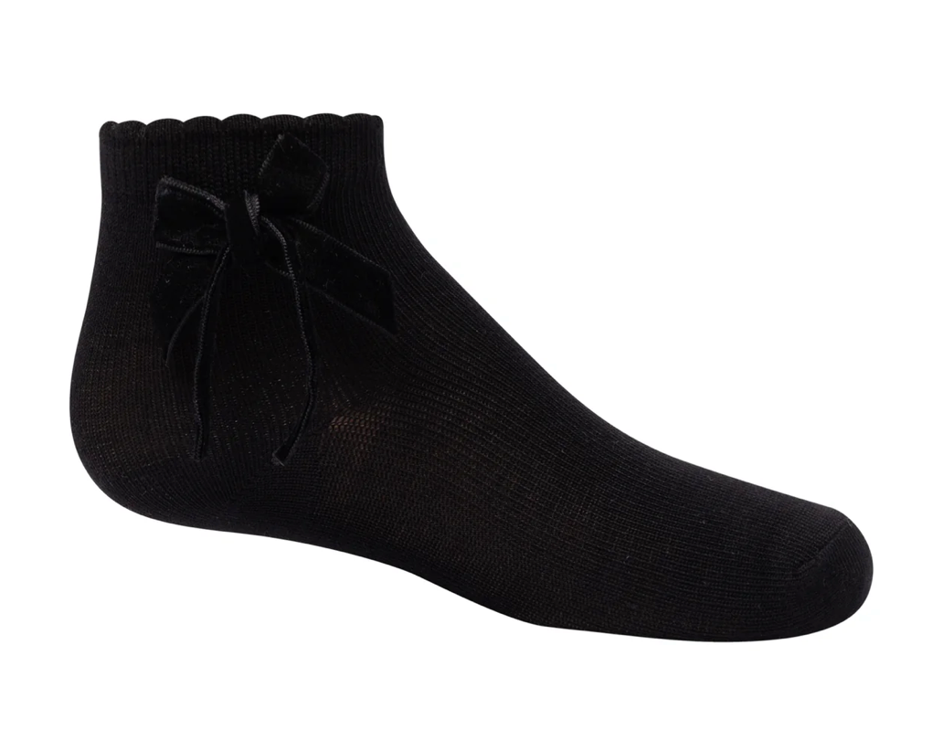 Thin Velvet Bow Ankle