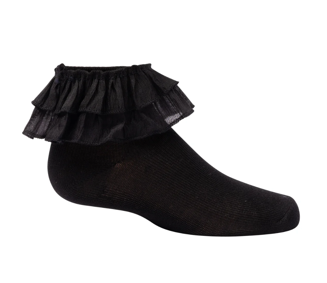 Chiffon Double Ruffle Ankle