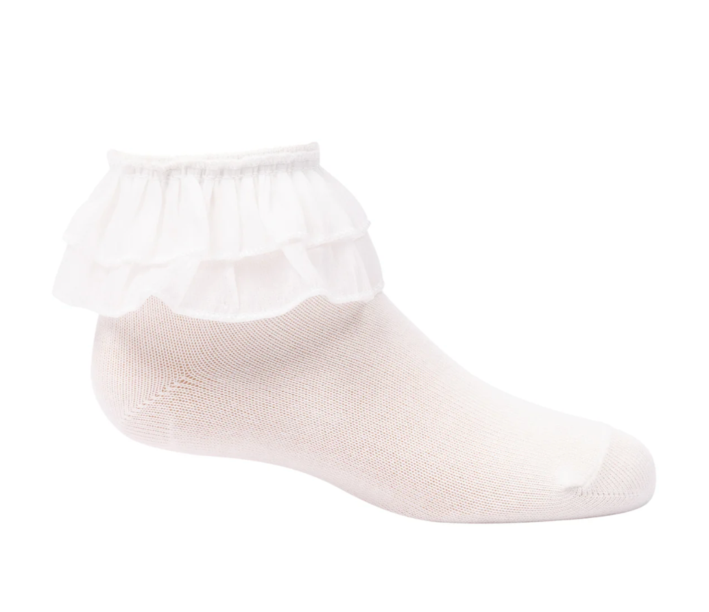 Chiffon Double Ruffle Ankle