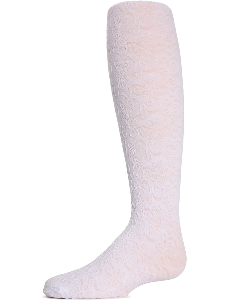 Girls Swirled Floral Tights