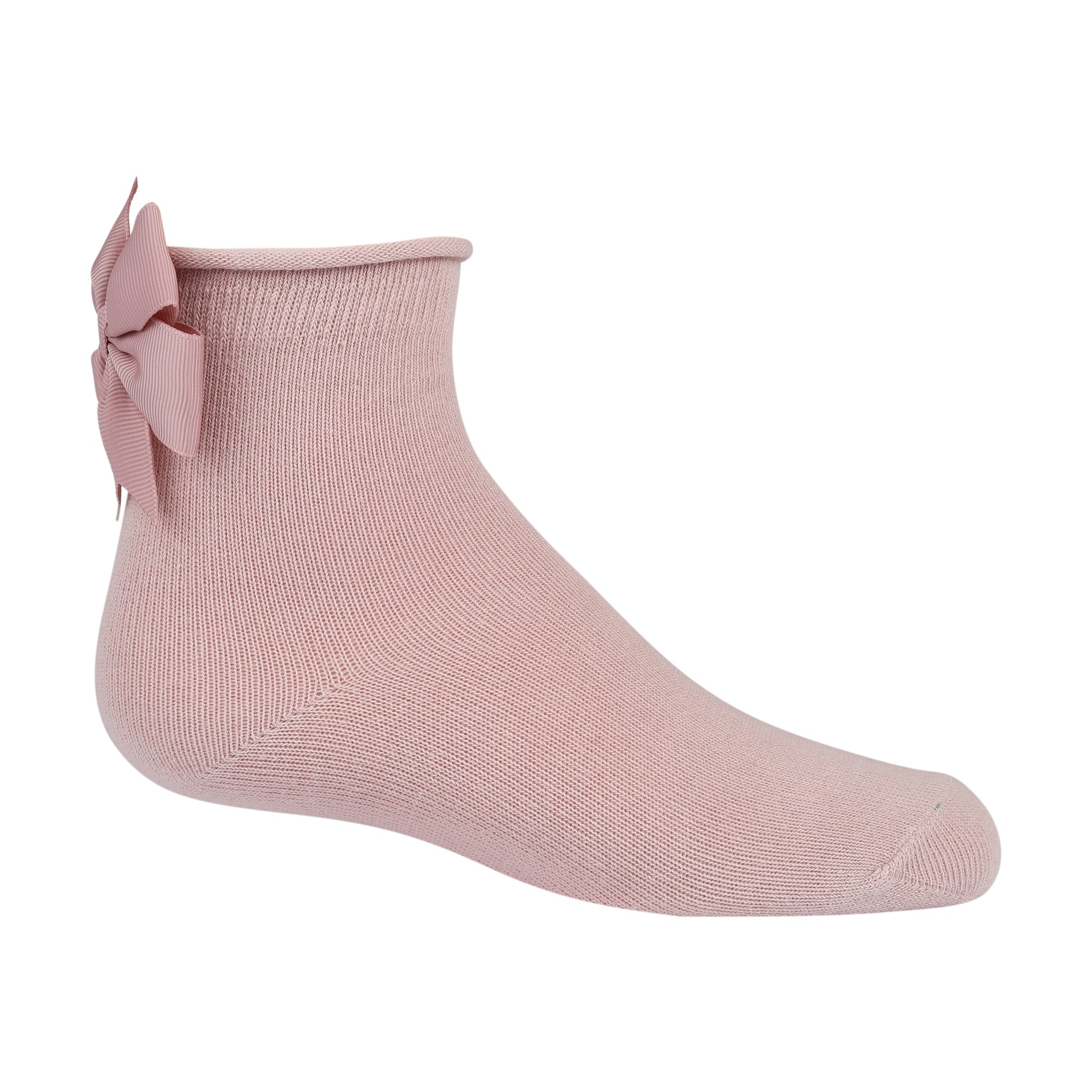 Girls Rollover Grosgrain (Ribbon) Ankle Socks