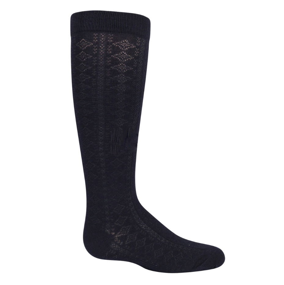 Girls Double Diamond Knee Socks